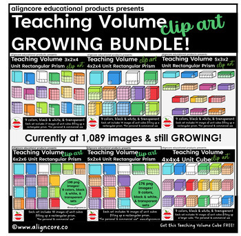 Preview of Teaching Volume Clip Art Growing Bundle
