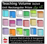 Teaching Volume Clip Art Set - 3x2x4 Rectangular Prism