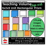 Teaching Volume Clip Art Set - 5 x 2 x 5 Rectangular Prism