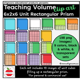 Teaching Volume Clip Art Set - 6 x 2 x 6 Rectangular Prism