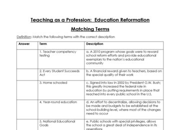 education reform worksheet