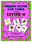 Teaching by the Letter W Missing Letter Clip Cards for Pre