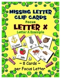 Teaching by the Letter X Missing Letter Clip Cards for Pre