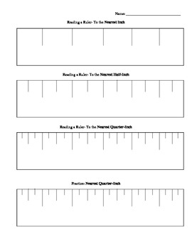 Preview of Teaching kids how to read a ruler to the nearest quarter inch