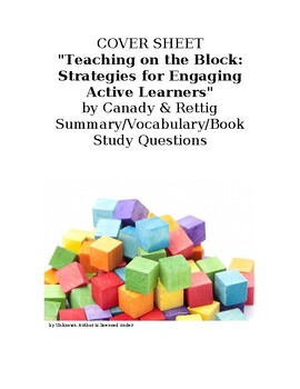 Preview of Teaching on the Block:Strategies for Engaging Active Learners Book Study OUTLINE