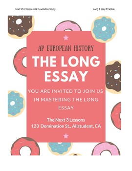 Preview of Teaching the AP Euro Long Essay - 3 Day Lesson Using Unit 1