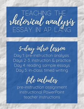 ap lang rhetorical analysis essay quizlet