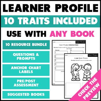 Preview of IB Learner Profile Activities For Any Fiction Book Includes ALL Learner Profiles