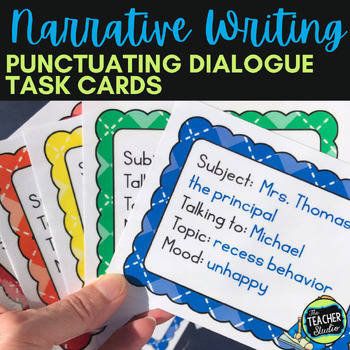 Preview of Teaching Dialogue: Writing & Punctuating Dialogue Task Cards | Print and Digital