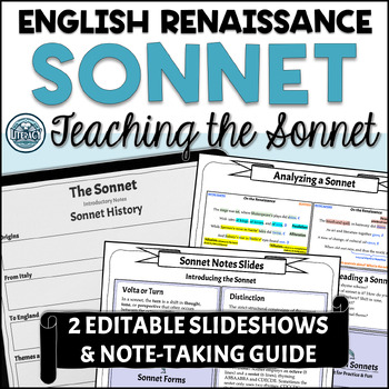 Preview of Teaching the Sonnet - English Renaissance - Print & Digital - British Literature