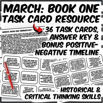 Preview of March: Book One by John Lewis Task Cards