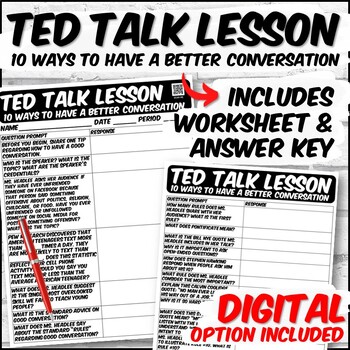 Preview of 10 Ways to Have a Better Conversation TED Talk Lesson