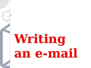 Preview of Teaching writing an e-mail