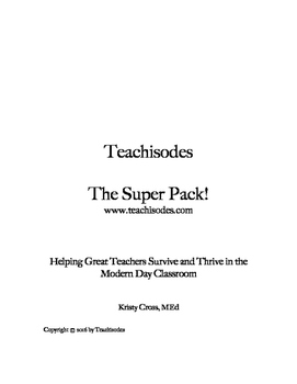 Preview of Teachisodes - Super Pack Worksheets for Rock Star Teachers!