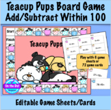 Teacup Pups Board Game:  Add or Subtract Within 100