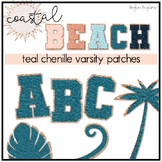 Teal Chenille Varsity Patches >> Coastal Beach Collection