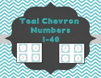 Preview of Teal Chevron Number Labels