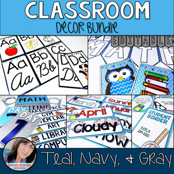 Preview of Teal Classroom Decor Bundle