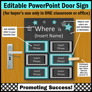 Preview of Where is the SLP School Counselor Social Worker Door Sign Psychologist Editable