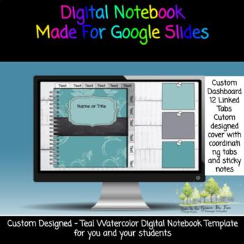 Preview of Teal Digital Interactive Notebook Template | Create your Own | Diverse