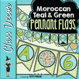 Teal & Green Moroccan Pennant Banners