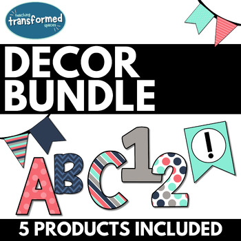 Preview of Teal, Navy, Pink, and Gray Decor Bundle