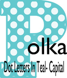 Teal Polka Dot Capital Letters- Perfect for bulletin board