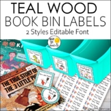 Teal Wood Classroom Library Labels | 400+ Book Bin Labels 