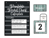 Teal Wood Shiplap Classroom Decor Pocket Chart Calendar