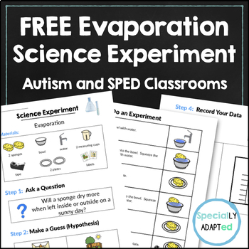 Preview of Evaporation Science Experiment for Special Education and Autism