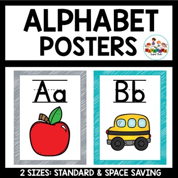 Preview of Alphabet Posters Gray and Teal