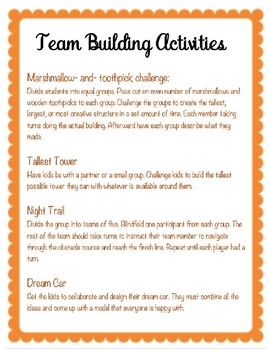 Team Building Activities by Caitlin Danner | Teachers Pay Teachers