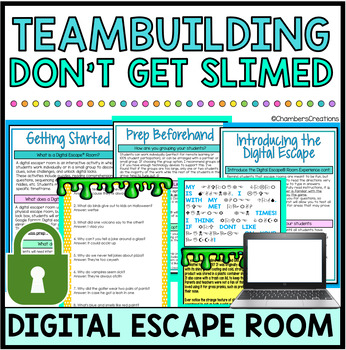 Preview of Team Building Digital Escape Room Slime Themed Fun Breakout Game