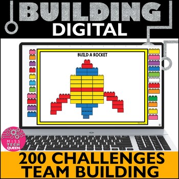 Preview of Team Building Activities Digital Lego Challenge STEM Brick Block Tasks for Mouse