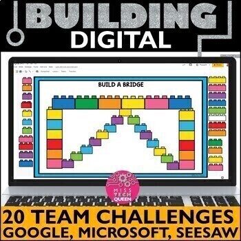 Preview of Team Building Early Finishers Digital Lego STEM Activities 20 Brick Mouse Skills