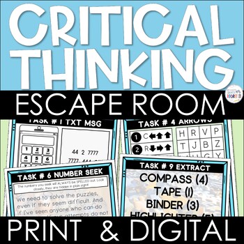 Preview of Team Building Escape Room Critical Thinking Activities