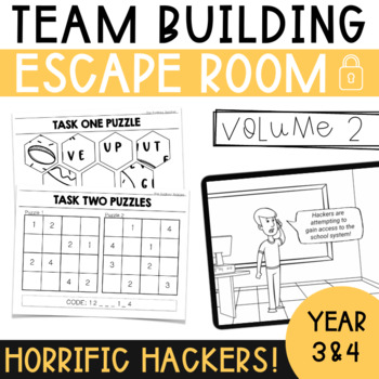 Preview of Team Building Escape Room Logic Puzzles for Back to School - Year 3 & 4 - Vol.2