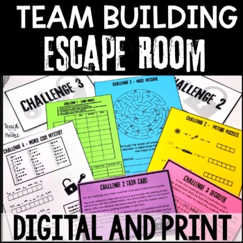 Preview of Team Building Escape Room with Logic Puzzles Critical Thinking Escape Room