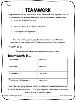 team building in ela sequencing and figurative language free lesson