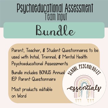 Preview of Team Input for Psychoeducational Assessments Bundle