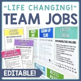Team Jobs - Editable Classroom Jobs - Classroom Management