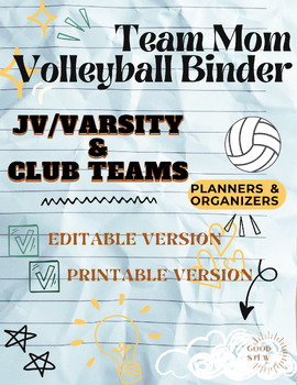 Preview of Team M.O.M. Volleyball Binder (Fillable & Printable Versions)