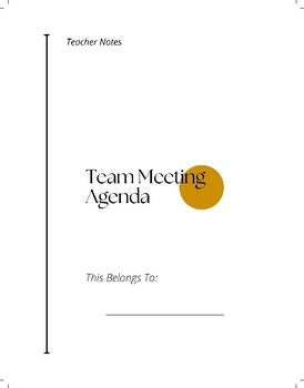 Preview of Team Meeting Agenda