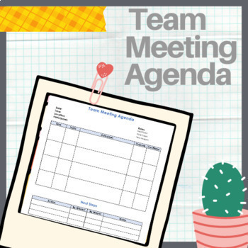 Preview of Team Meeting Agenda Template (Editable)