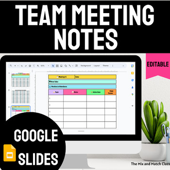 Preview of Team Meeting Notes Template  Editable Meeting Agenda Template Google Slide