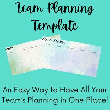Preview of Team Planning Template