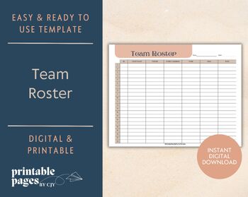 Free Printable Football Roster