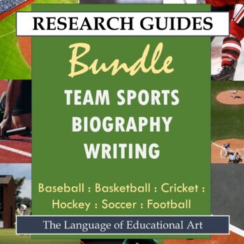 Preview of Team Sports Biography Research Paper Projects BUNDLE — PE ELA — CCSS Rubrics
