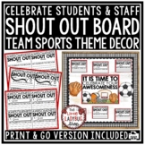 Team Sports Theme Student & Teacher Shout Out Bulletin Boa