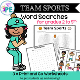 Team Sports Word Search Puzzles